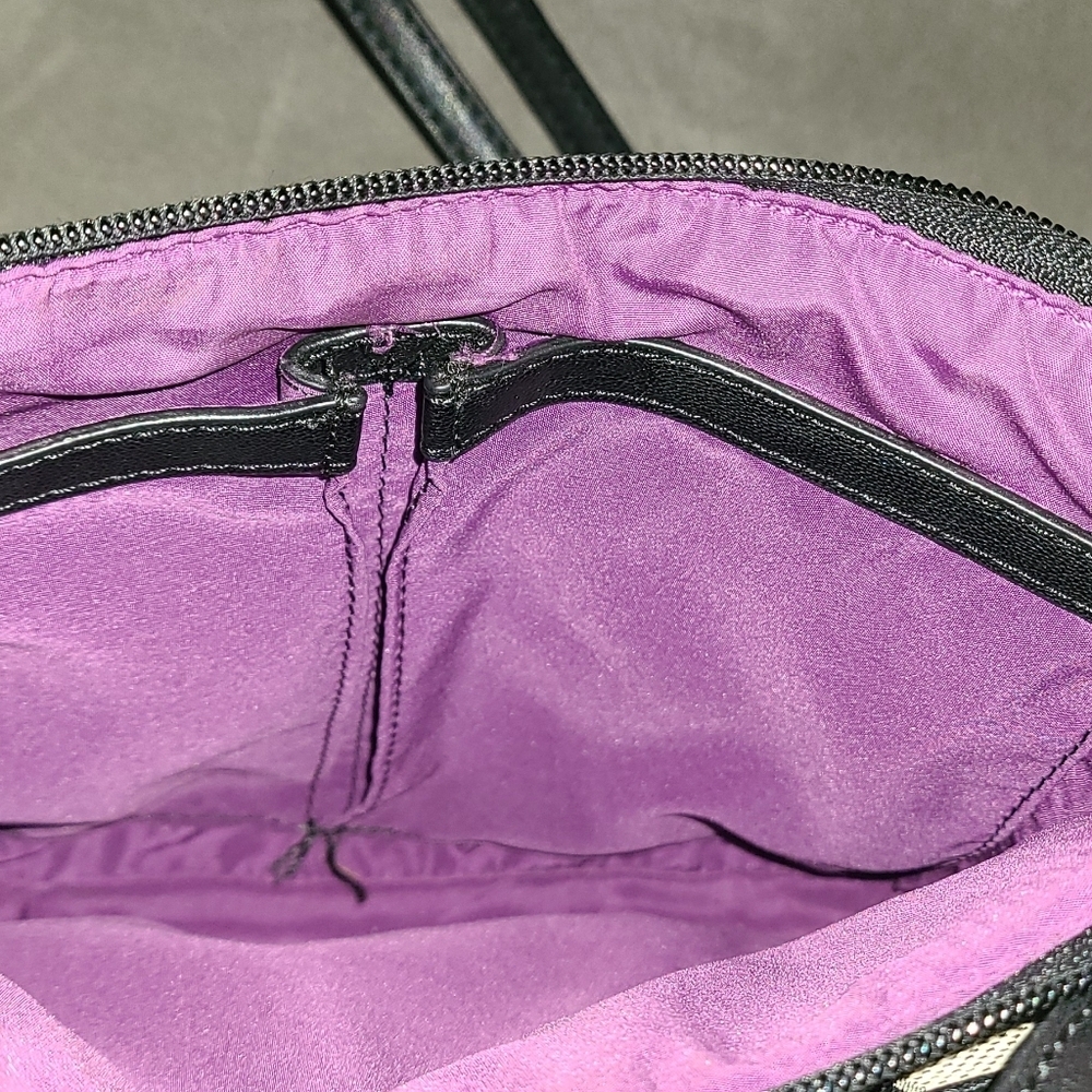 Nine West crossbody NWT super cute patterned purse patchwork purple interior - Picture 7 of 10
